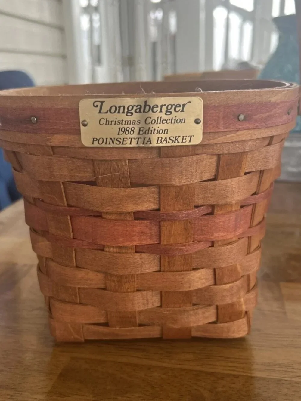 Longaberger Vintage 1988 Christmas Collection Poinsettia Basket